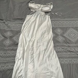 Elegant White Halter Maxi Dress